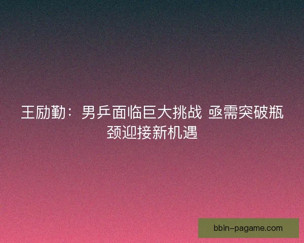 王励勤：男乒面临巨大挑战 亟需突破瓶颈迎接新机遇